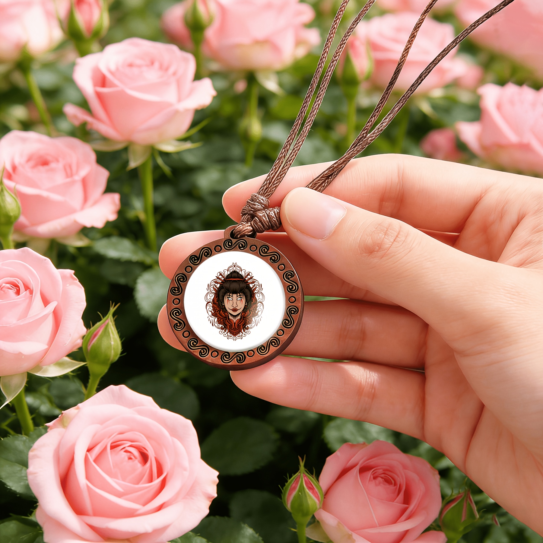 Handcrafted Necklace & Pendant, Synthetic Recycled Wood Design